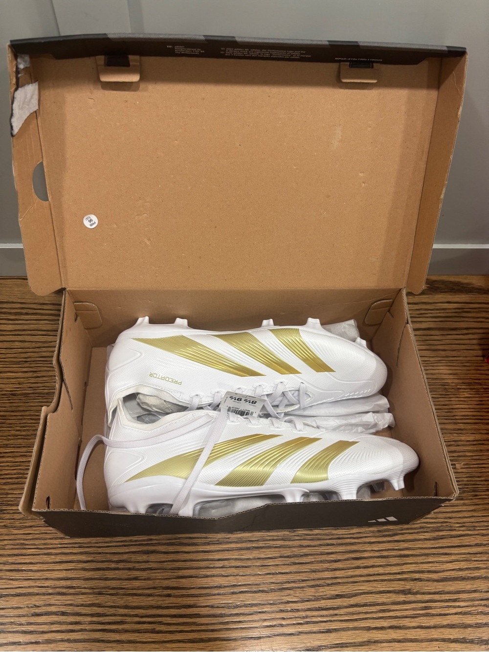 Adidas Predator League FG - White and Gold Men's Soccer Cleats - Never worn
